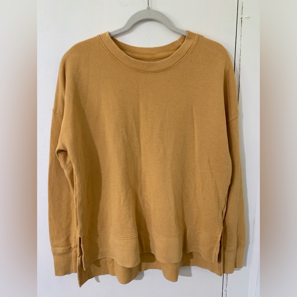 Mustard Yellow Time And Tru Crew Neck Sweatshirt